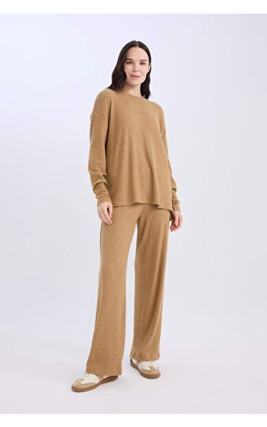 DeFacto Traditional Flare Fit Düz Paça Fitilli Kaşkorse Pantolon