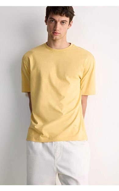 DeFacto Boxy Fit Bisiklet Yaka Basic Düz Kısa Kollu Tişört D6070AX25SPYL506