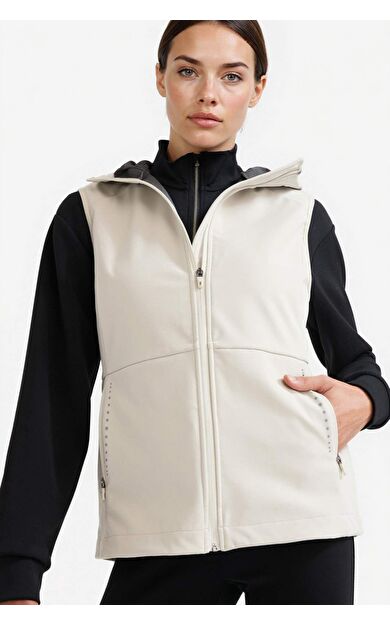 DeFacto DeFactoFit Su İtici Slim Fit Dar Kesim Kapüşonlu Fermuarlı Sporcu Softshell Yelek
