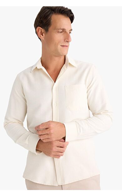 DeFacto Regular Fit Polo Yaka Pamuklu Uzun Kollu Gömlek D6100AX25SPER140