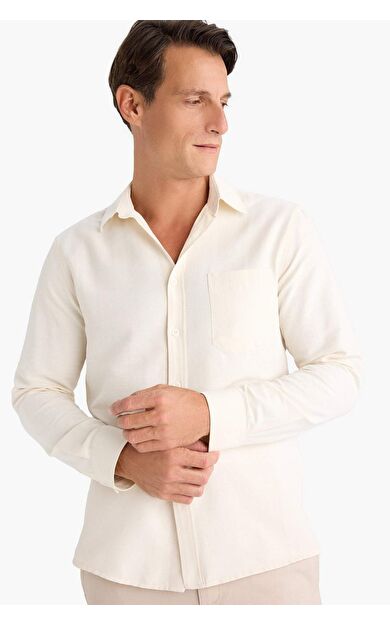 DeFacto Regular Fit Polo Yaka Pamuklu Uzun Kollu Gömlek D6100AX25SPER140