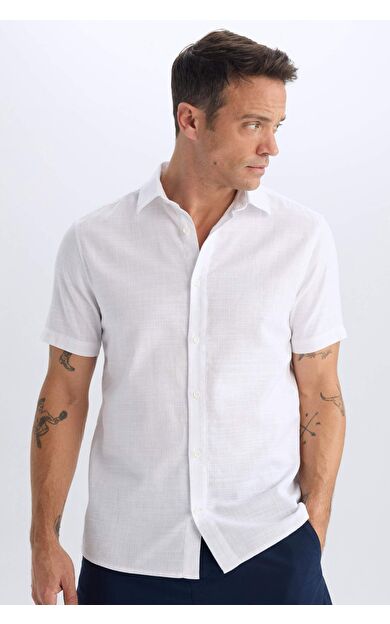 DeFacto Regular Fit Polo Yaka Yazlık Kısa Kollu Gömlek D6105AX25SPWT34