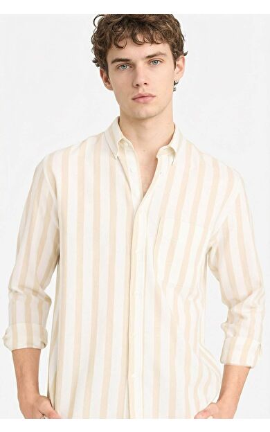 %100 Pamuk Çizgili Gömlek