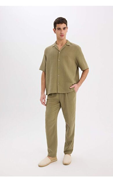 DeFacto %100 Pamuk Relax Fit Rahat Kesim Yazlık Kısa Paça Jogger Pantolon D6144AX25SMKH436