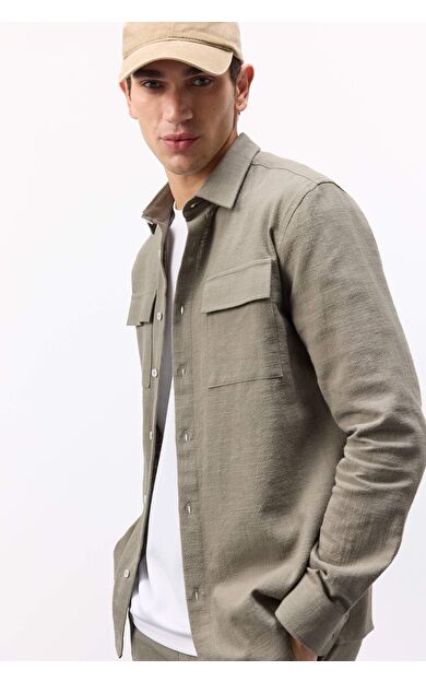 DeFacto Regular Fit Polo Yaka Pamuklu Uzun Kollu Gömlek D6149AX25SPKH403