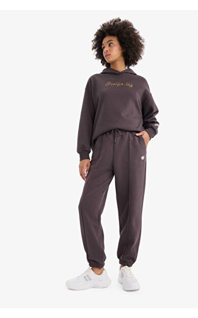 DeFacto DeFactoFit NBA Brooklyn Nets Oversize Geniş Kalıp Çift Cepli Jogger Paça Standart Boy Kalın Kumaş Sporcu Eşofman Altı