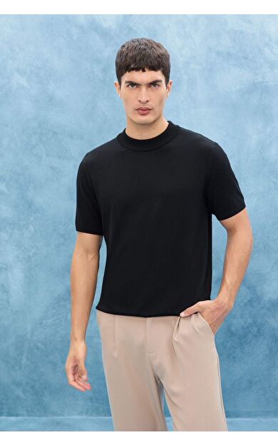 DeFacto Standart Fit Bisiklet Yaka Triko Kısa Kollu Tişört D6202AX25AUBK27