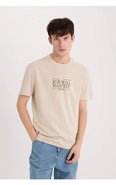 DeFacto Regular Fit Bisiklet Yaka Baskılı Kısa Kollu Tişört D6204AX25SPBG106