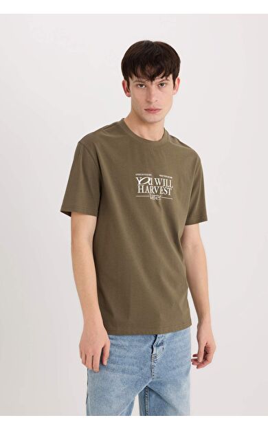 DeFacto Regular Fit Bisiklet Yaka Baskılı Kısa Kollu Tişört D6204AX25SPKH260