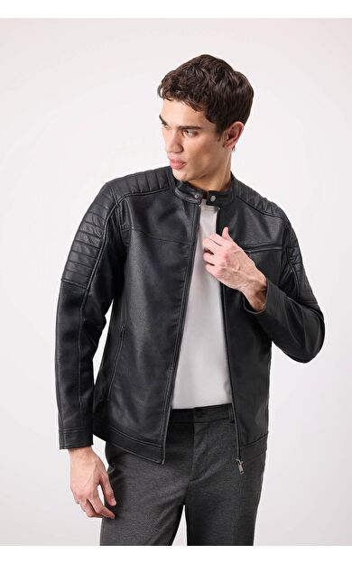 DeFacto Su İtici Slim Fit Dar Kesim Dik Yaka Fermuarlı Mont