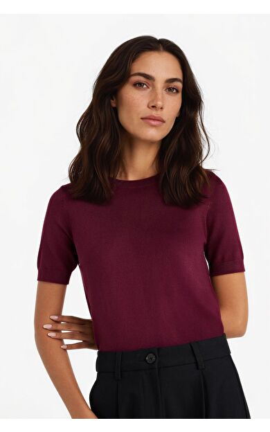 DeFacto Regular Fit Bisiklet Yaka Kısa Kollu Kazak D6272AX25AUBR327