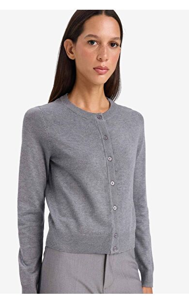 DeFacto Regular Fit Bisiklet Yaka Hırka D6282AX25AUGR456