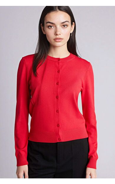 Regular Fıt Bisiklet Yaka Hırka