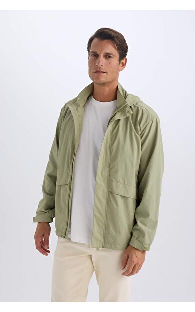 DeFacto Regular Fit Çıkarılabilir Kapüşonlu Fermuarlı Cepli Yağmurluk D6305AX25SPKH271