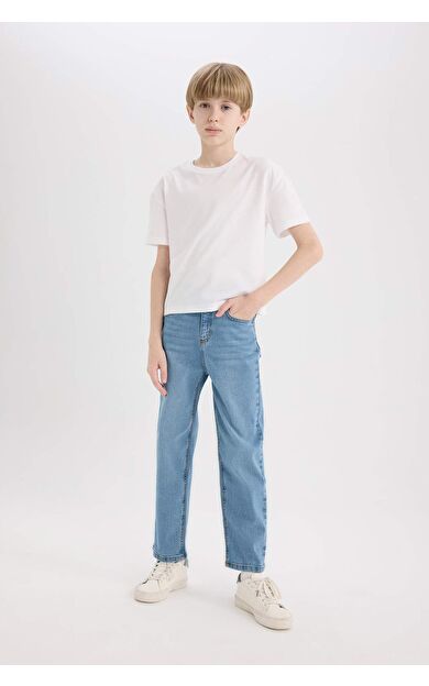 DeFacto Erkek Çocuk Loose Fit Düz Paça Jean Pantolon D6489A825SMNM28