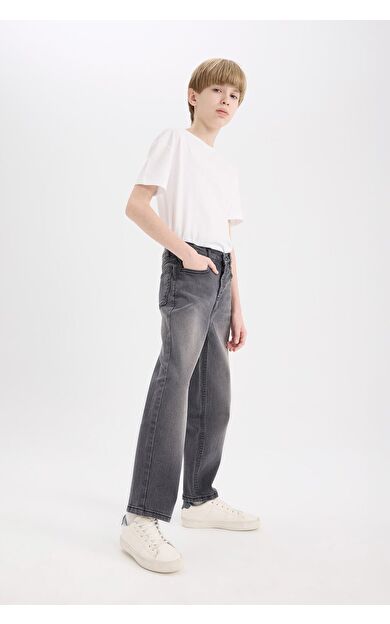 DeFacto Erkek Çocuk Loose Fit Düz Paça Jean Pantolon D6489A825SMNM55