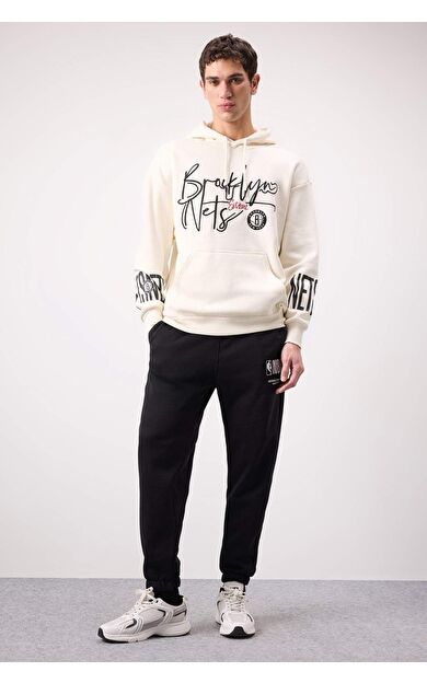 DeFacto DeFactoFit NBA Wordmark Kalın Jogger Eşofman Altı Sporcu Standart Fit Cepli Lastikli Paça