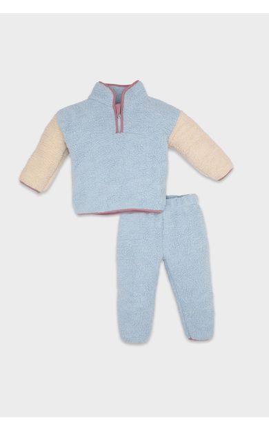 DeFacto Kız Bebek Pelüş Fermuarlı Sweatshirt Alt 2'li Takım