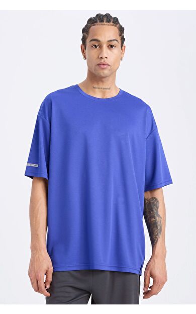 DeFacto DeFactoFit Boxy Fit Bisiklet Yaka Arma Baskılı Baskılı Sporcu Kısa Kollu Tişört D6726AX25SPPR468