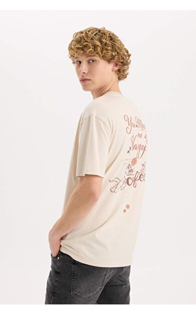 DeFacto Tom & Jerry Regular Fit Bisiklet Yaka Sırt Baskılı Kısa Kollu Tişört