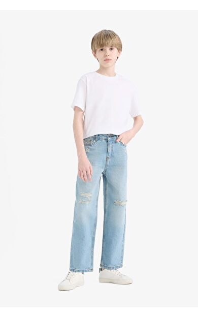 DeFacto Erkek Çocuk Wide Leg Geniş Paça Jean Pantolon D6844A825SMNM28