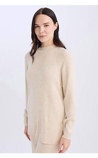 DeFacto Regular Fit Bisiklet Yaka Basic Düz Triko Kazak D6911AX24WNBG360