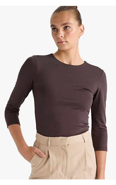 DeFacto Bisiklet Yaka Uzun Kollu Çıtçıtlı Body