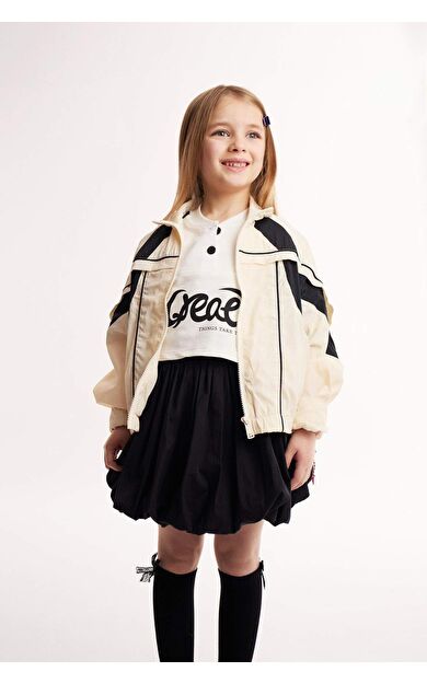 DeFacto Kız Çocuk Su İtici Kapüşonlu Fermuarlı Cepli Yağmurluk