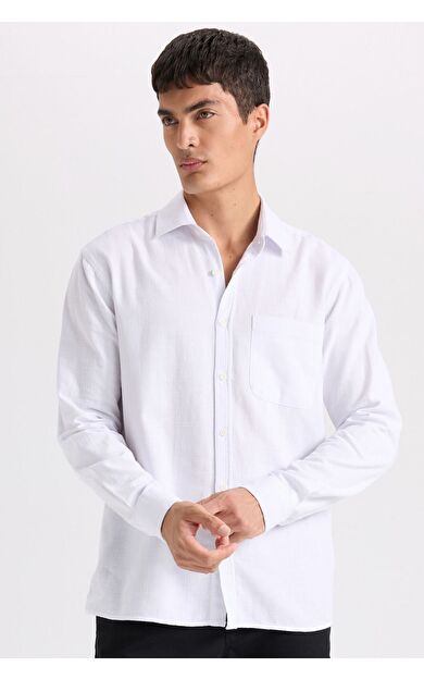 DeFacto Regular Fit Pamuklu Uzun Kollu Gömlek D7079AX24SPWT34