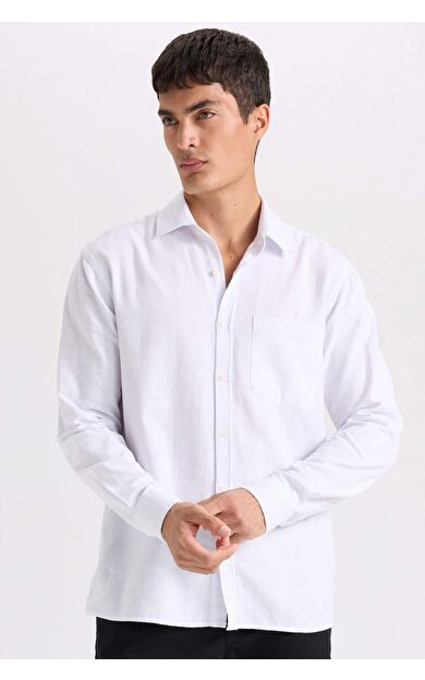 DeFacto Regular Fit Pamuklu Uzun Kollu Gömlek D7079AX24SPWT34