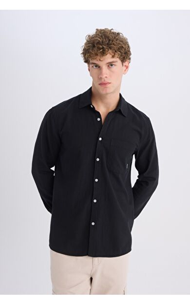 DeFacto Regular Fit Pamuklu Uzun Kollu Gömlek D7079AX25SPBK81