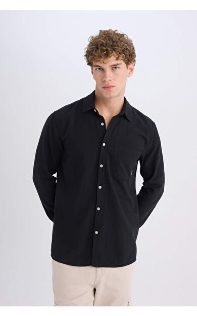DeFacto Regular Fit Pamuklu Uzun Kollu Gömlek D7079AX25SPBK81