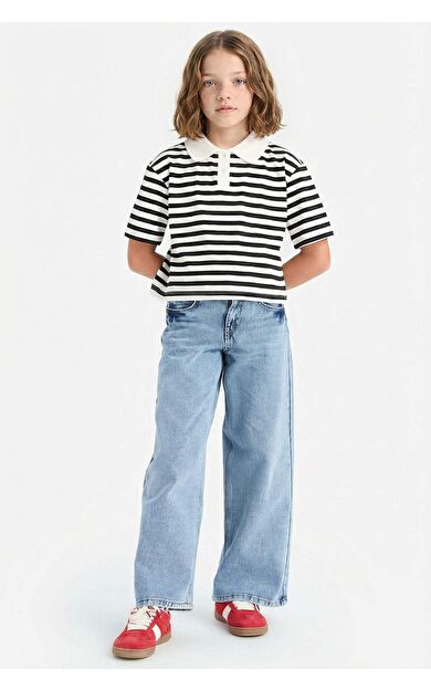 Kız Çocuk Wide Leg Geniş Paça Jean Pantolon D7093A825SMNM28