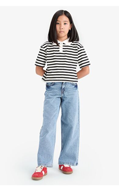 DeFacto Kız Çocuk Wide Leg Geniş Paça Jean Pantolon D7093A825SMNM39
