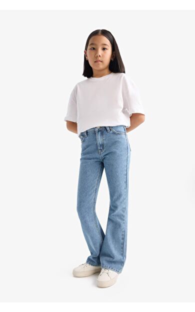 DeFacto Kız Çocuk Flare Fit İspanyol Paça Jean Pantolon D7096A825SMNM39