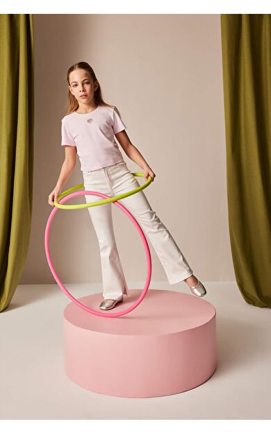 DeFacto Kız Çocuk Flare Fit İspanyol Paça Pamuklu Pantolon