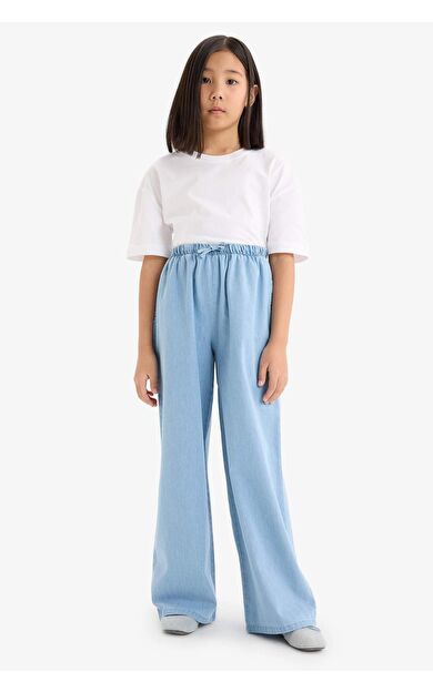 DeFacto Kız Çocuk Wide Leg Geniş Paça Jean Pantolon D7101A825SMNM39