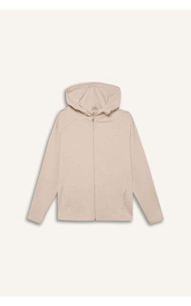 DeFactoFit Standart Fit Kapüşonlu Çift Cepli Fermuarlı Sweatshirt