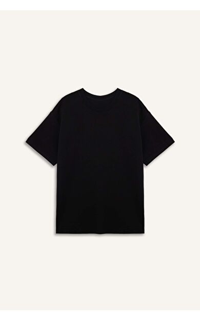 Oversıze Geniş Kalıp Bisiklet Yaka Sporcu Modal Kısa Kollu Tişört