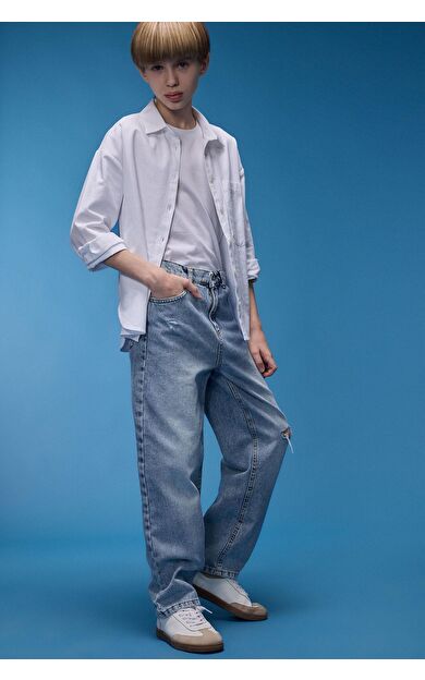 DeFacto Erkek Çocuk Loose Fit Düz Paça Jean Pantolon D7209A825SPNM28