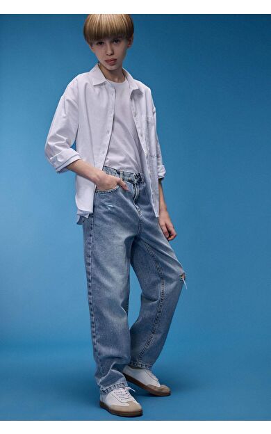 DeFacto Erkek Çocuk Loose Fit Düz Paça Jean Pantolon D7209A825SPNM28