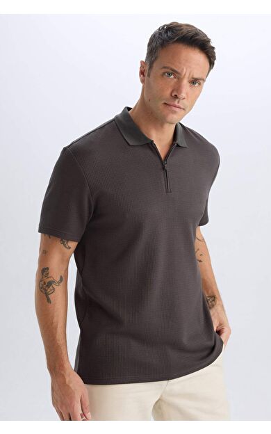 DeFacto Regular Fit Yarım Fermuarlı Kısa Kollu Polo Tişört D7227AX25SPKH190