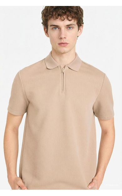 DeFacto Regular Fıt Polo Yaka Kısa Kollu Polo Tişört Bej D7227AX26SPBG216