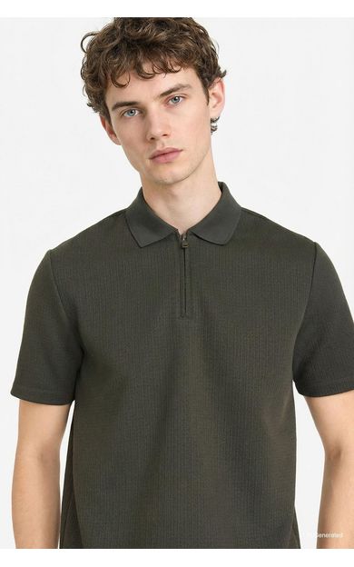 DeFacto Regular Fıt Polo Yaka Kısa Kollu Polo Tişört Haki D7227AX26SPKH190