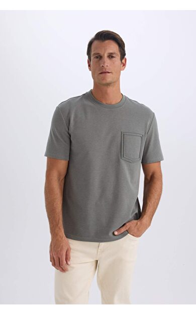 DeFacto Regular Fit Bisiklet Yaka Kısa Kollu Ağır Kumaş Tişört D7228AX25SPKH496