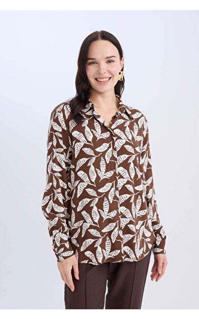 Regular Fit Desenli Uzun Kollu Gömlek