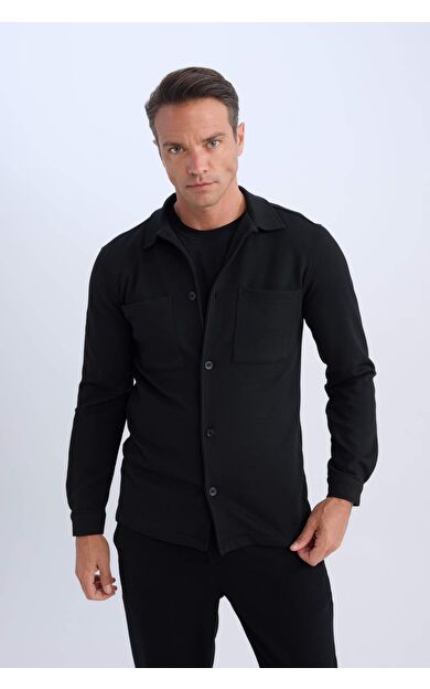 Regular Fit Polo Yaka Penye Gömlek