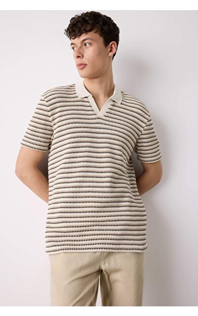 DeFacto Regular Fit Çizgili Kısa Kollu Polo Tişört D7249AX25SPER85