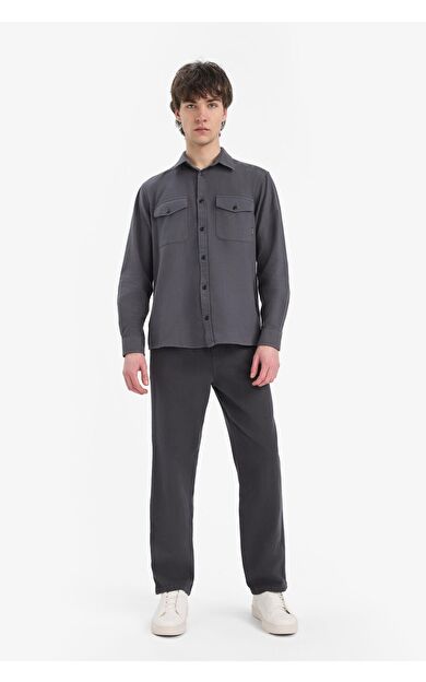 DeFacto Bol Rahat Kesim Wide Leg Geniş Paça Pamuklu Yazlık Keten Görünümlü Pantolon D7285AX25SPAR104