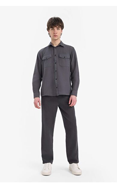 DeFacto Bol Rahat Kesim Wide Leg Geniş Paça Pamuklu Yazlık Keten Görünümlü Pantolon D7285AX25SPAR104